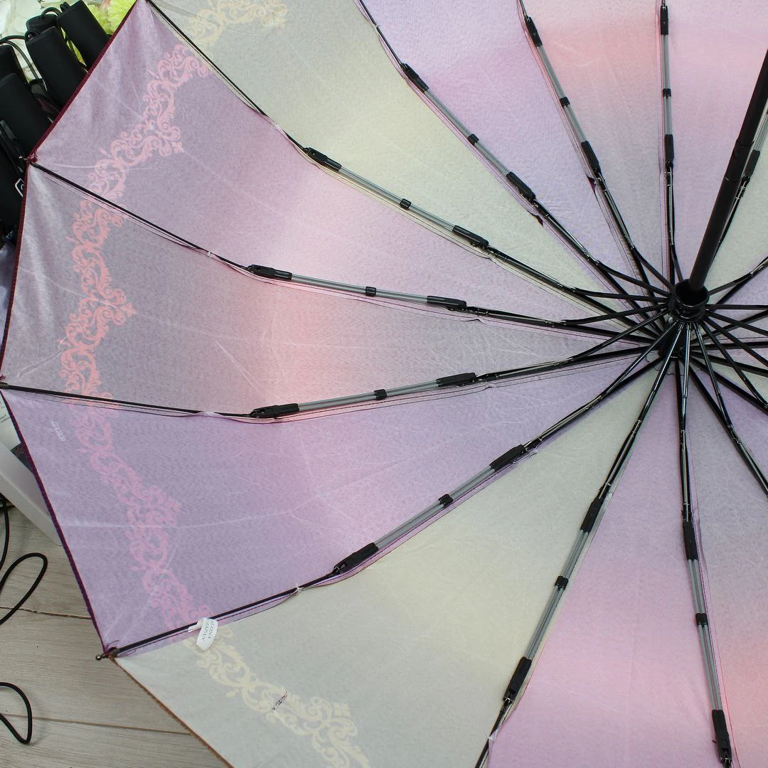 Райдужна парасоля автомат на 16 спиць "Три Слони" — міцна, стильна, антивітрова