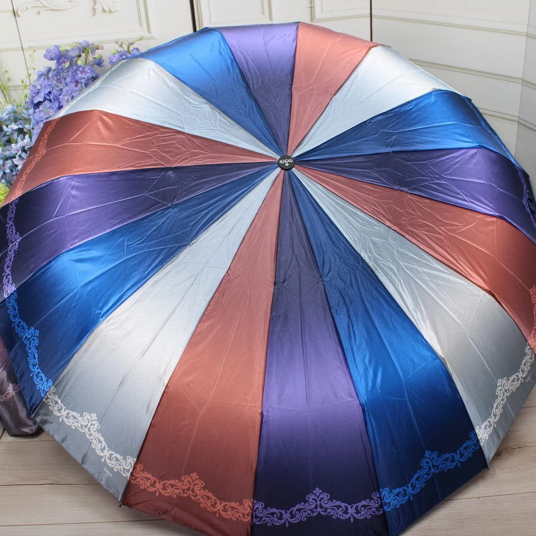 Парасоля автомат "Три Слони" райдужна — легка, міцна, стильна