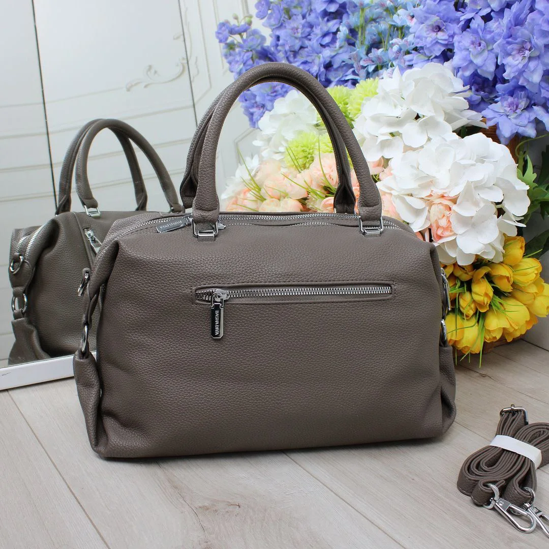 Жіноча сумка кольору капучіно крос-боді з екошкіри люкс якості через плече