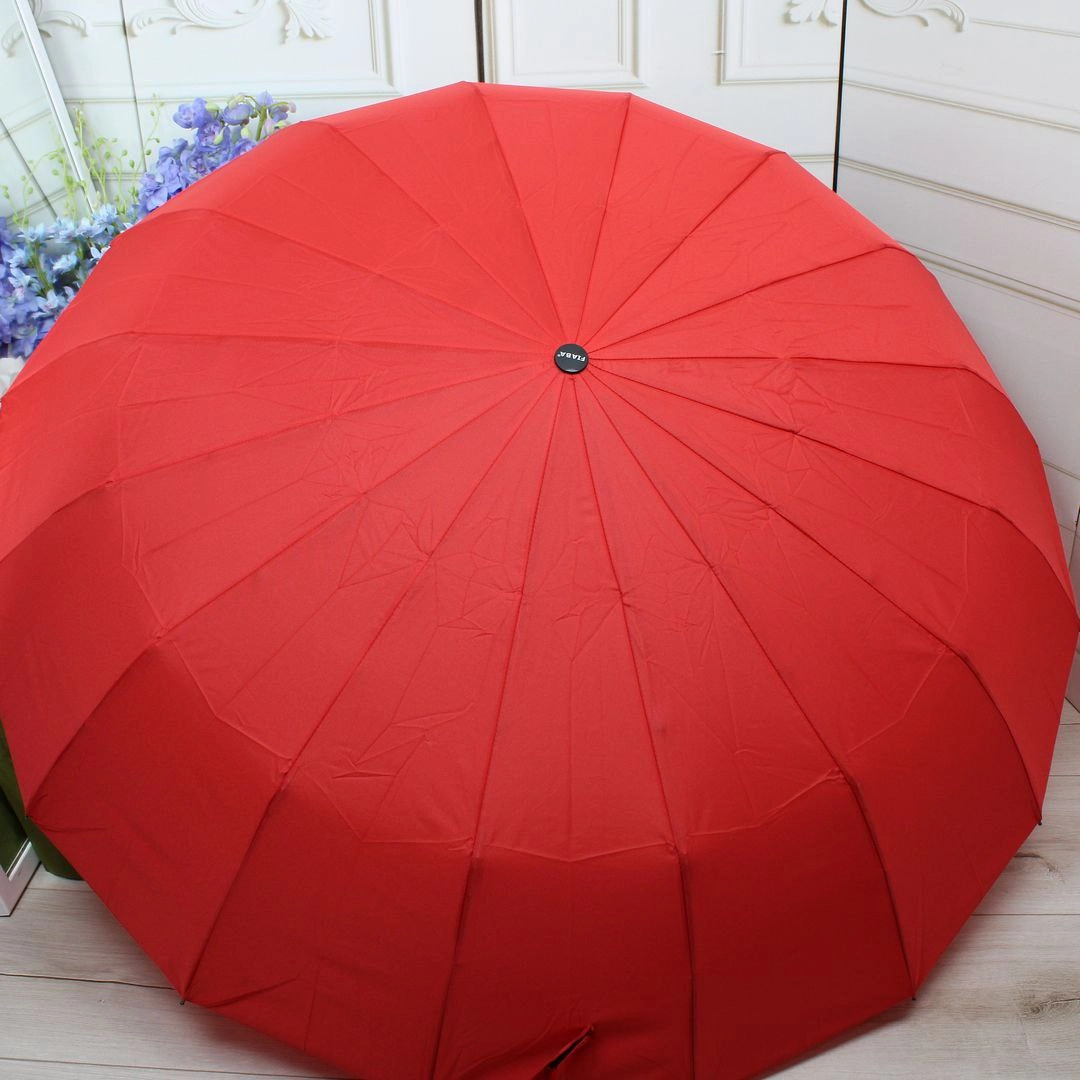 Парасоля автомат Fiaba червона на 16 спиць з антивітром