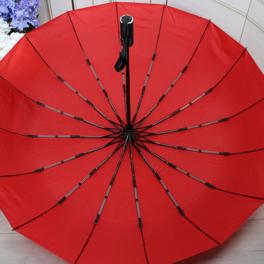 Парасоля автомат Fiaba червона на 16 спиць з антивітром