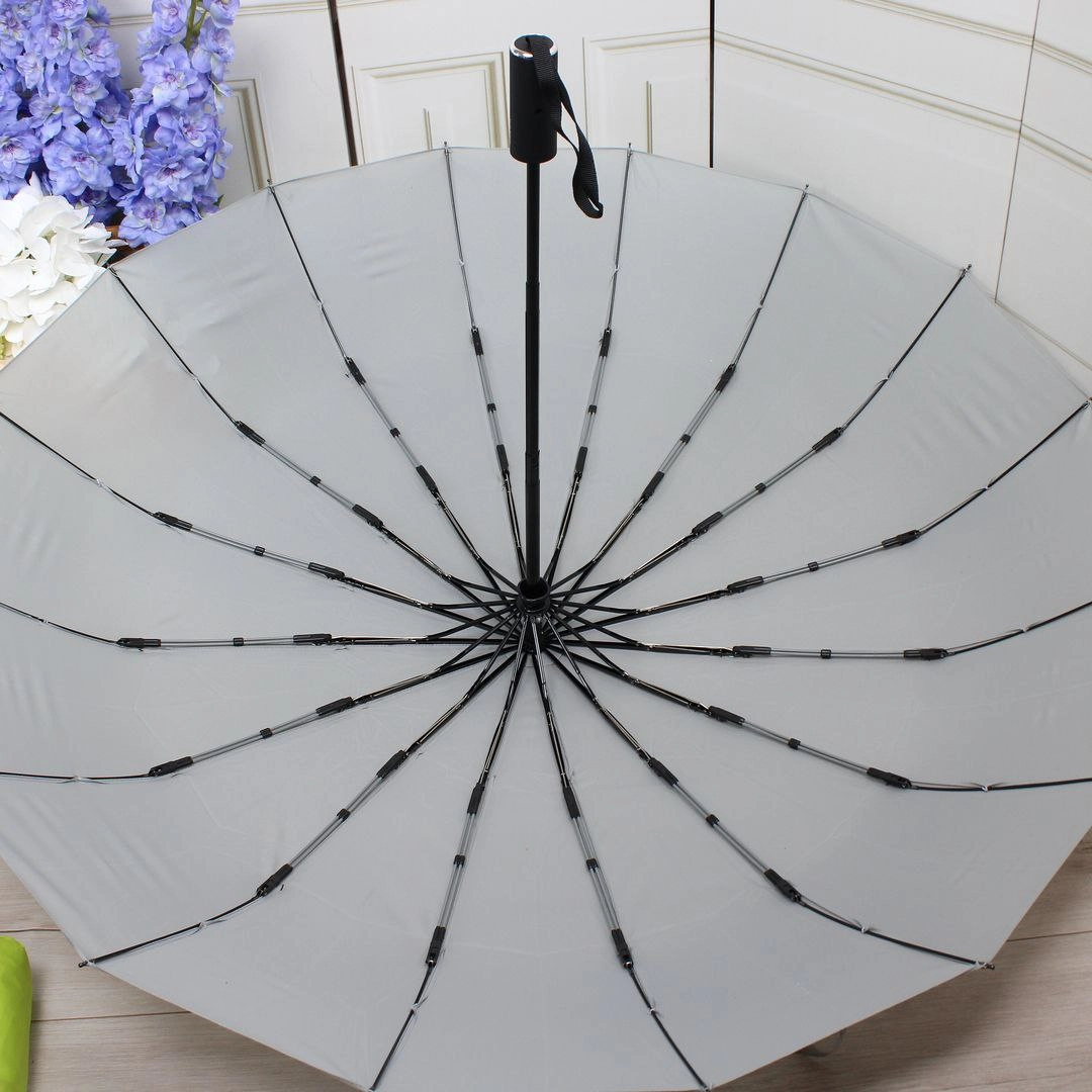 Парасоля автомат Fiaba сіра на 16 спиць з системою антивітер