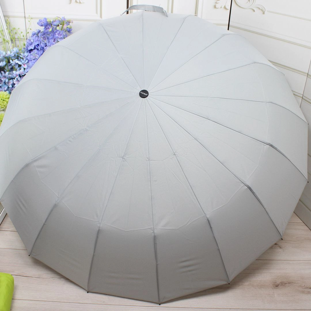 Парасоля автомат Fiaba сіра на 16 спиць з системою антивітер