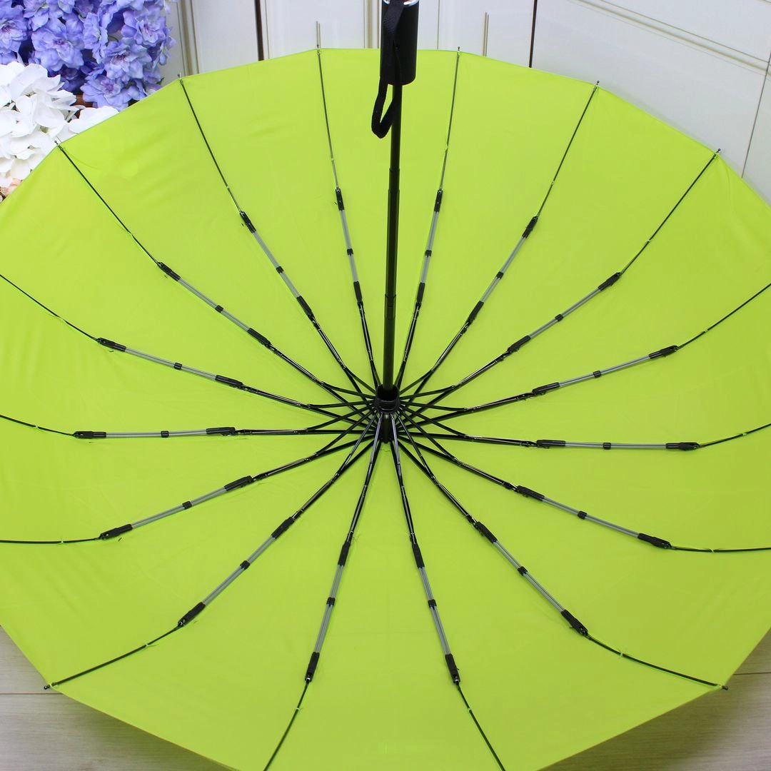 Парасоля автомат Fiaba салатного кольору на 16 спиць з антивітром