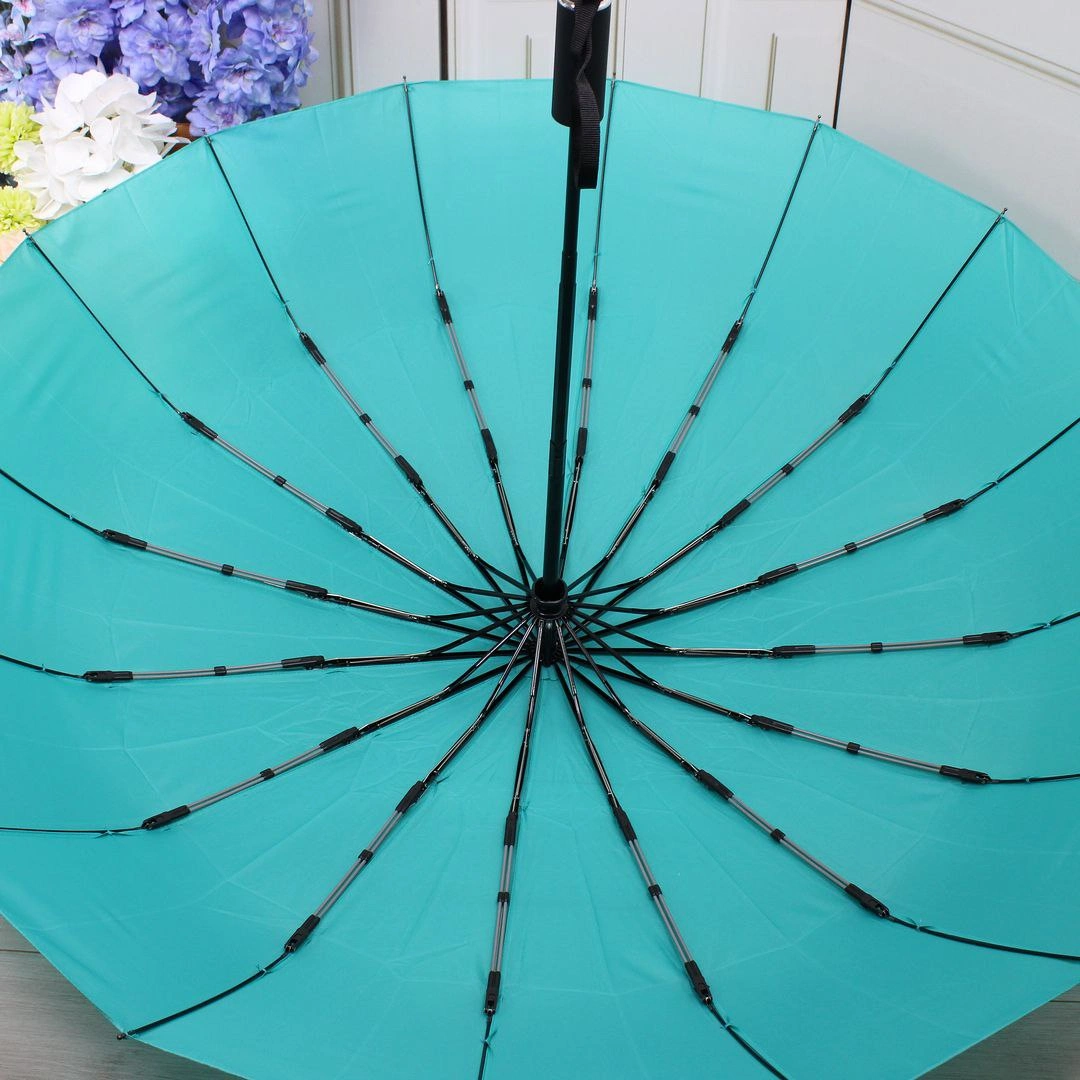 Парасоля автомат Fiaba кольору морської хвилі на 16 спиць з антивітром