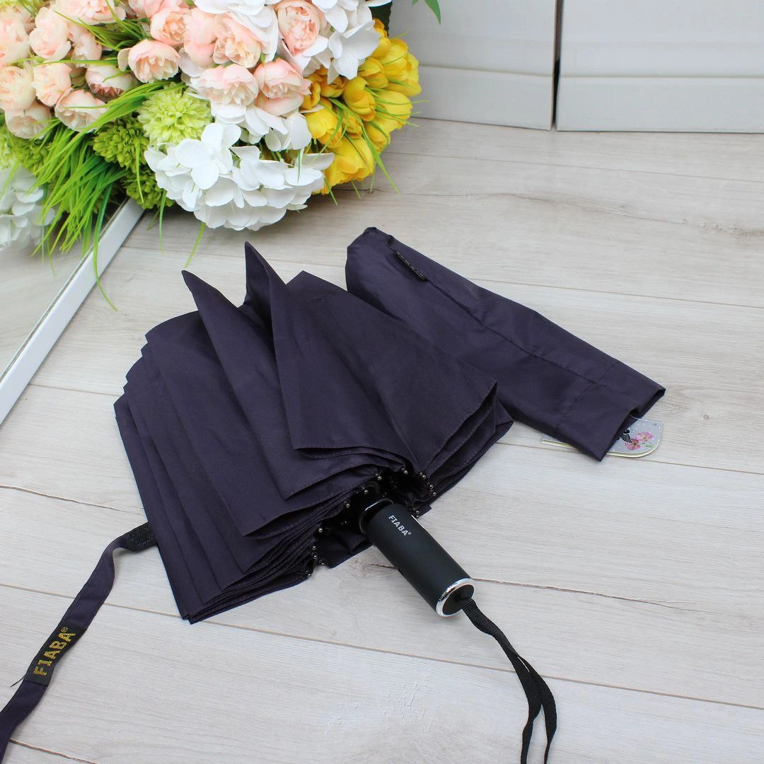 Парасоля автомат Fiaba баклажанового кольору на 16 спиць 1045