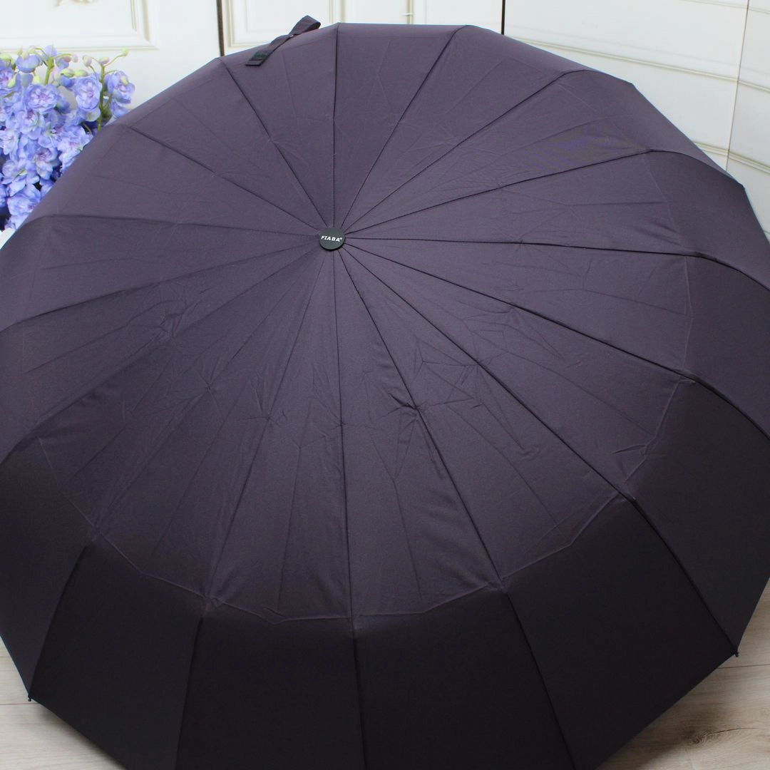 Парасоля автомат Fiaba баклажанового кольору на 16 спиць 1045