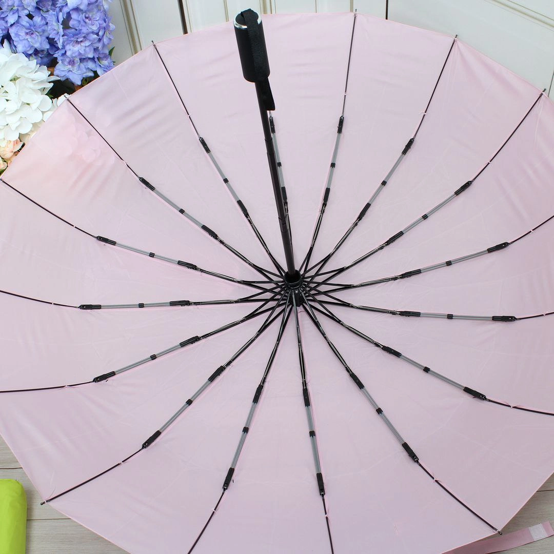 Парасоля автомат Fiaba пудрового кольору на 16 спиць