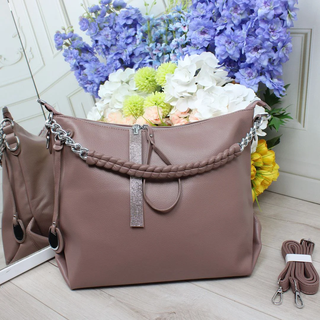 Сумка-мішок пудра для творчих особистостей з еко-шкіри