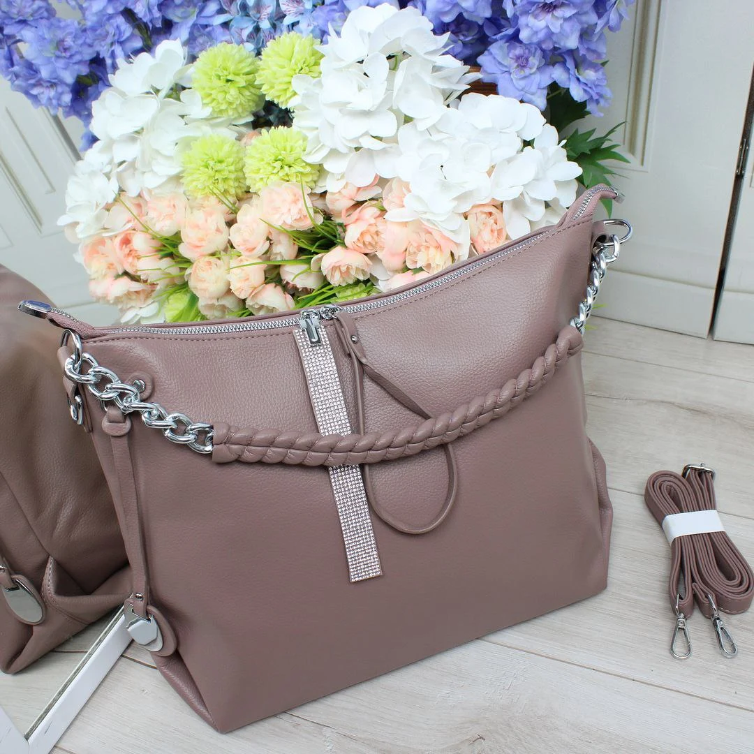 Сумка-мішок пудра для творчих особистостей з еко-шкіри