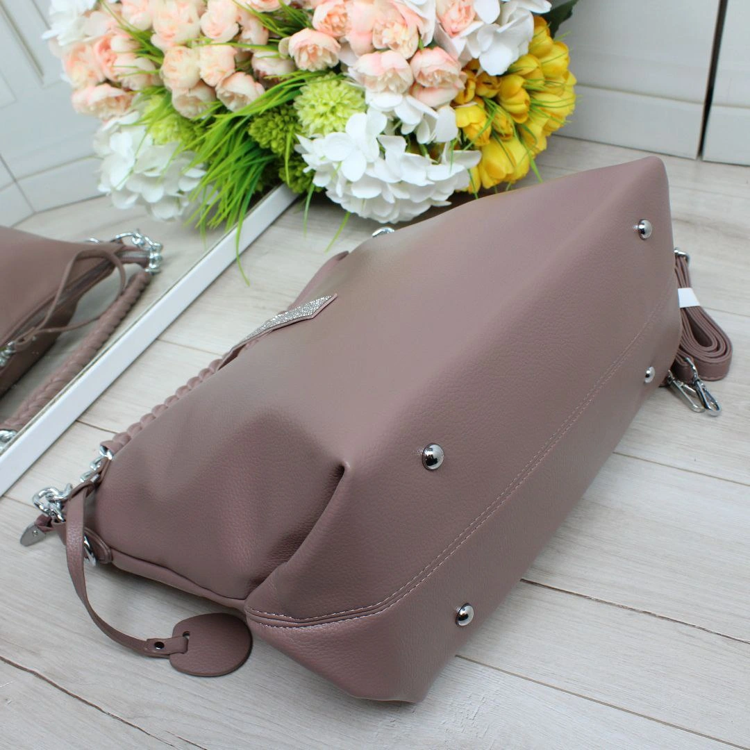 Сумка-мішок пудра для творчих особистостей з еко-шкіри