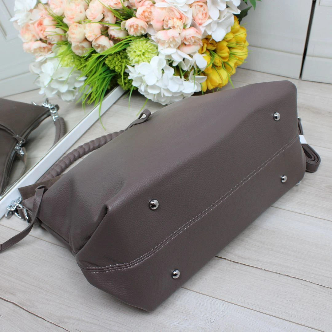 Сумка-мішок капучіно для навчання містка з еко-шкіри