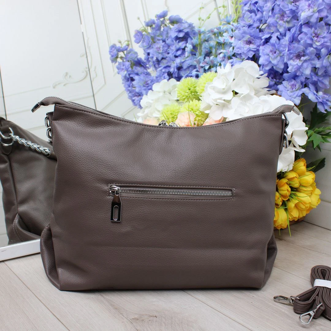 Сумка-мішок капучіно для навчання містка з еко-шкіри