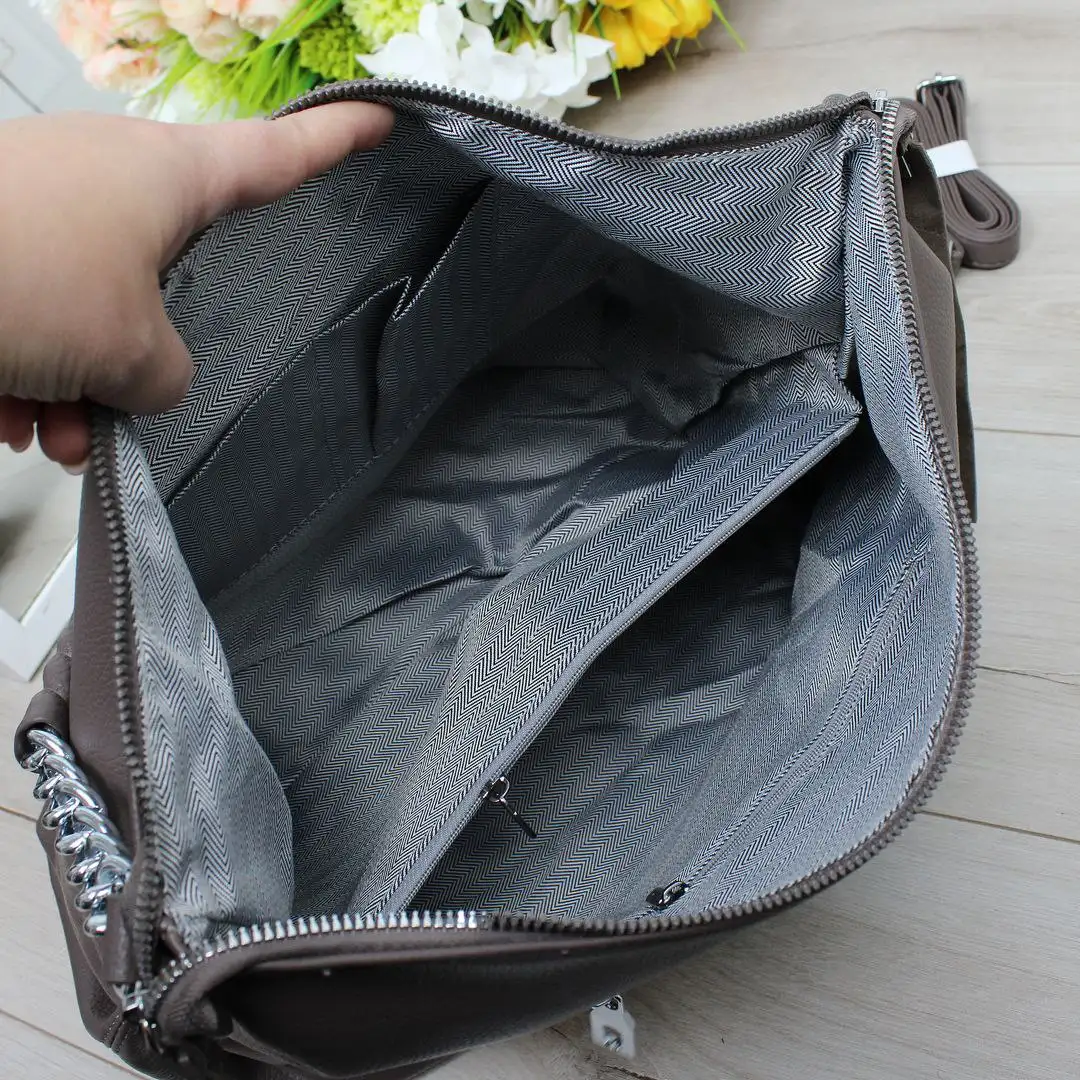 Сумка-мішок капучіно для навчання містка з еко-шкіри